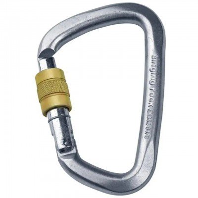 Карабін Singing Rock D Steel Lock Screw Gate 50kN - фото 11152
