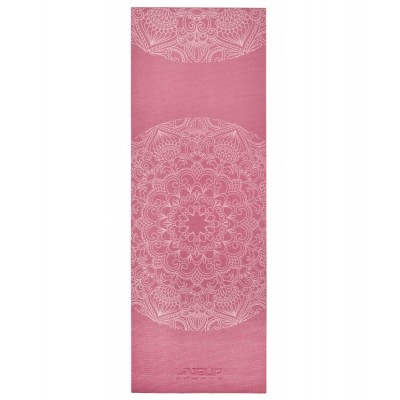 Килимок для йоги LiveUp PVC Printed Yoga Mat 173х61х0.6 см pink - фото 26134