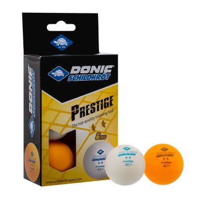 М'ячі для настільного тенісу Donic Prestige 2* 40+ 6шт Orange/White 608523 - фото 32194 М'ячі для настільного тенісу Donic Prestige 2* 40+ 6шт Orange/White 608523 - фото 32194