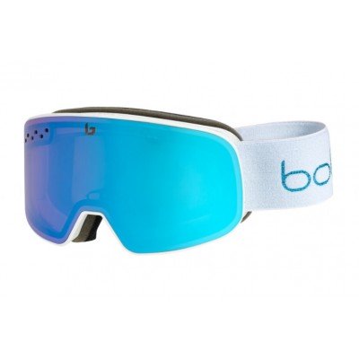 Маска гірськолижна Bolle Nevada Small white metallic blue matte aurora - фото 24221