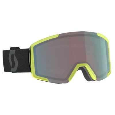 Маска горнолыжная Scott Shield+ extra lens team yellow/light grey/enhancer aqua chrome S2/S1 - фото 31270