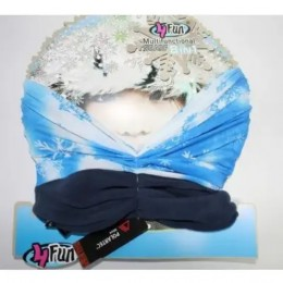 Мультифункціональна пов'язка 4Fun Polartec Kid snow flakes neon