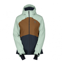 Горнолыжная женская куртка Scott Ultimate Dryo 10 fresh green/bread brown
