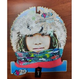 Мультифункціональна пов'язка 4Fun AW Polartec Kids barier reef neon
