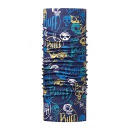 Мультифункциональная повязка Buff Junior High UV funny skulls dark navy