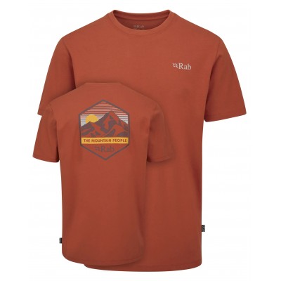 Мужская футболка Rab Stance Mountain Peak Tee red clay - фото 28651