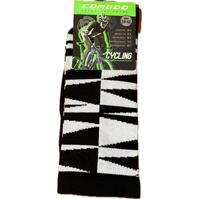 Шкарпетки Comodo Cycling racing Socks BIK2 black/white - фото 27388