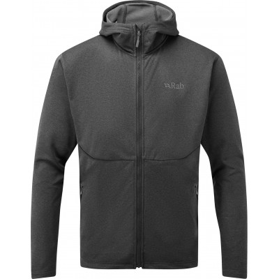 Кофта флісова чоловіча Rab Geon Hoody black/steel - фото 29656