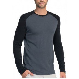 Футболка Icebreaker Tech LS Crewe Men 260 monsoon/black