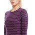 Термобелье женское футболка Icebreaker Oasis Crewe Women 200 stripe eggplant