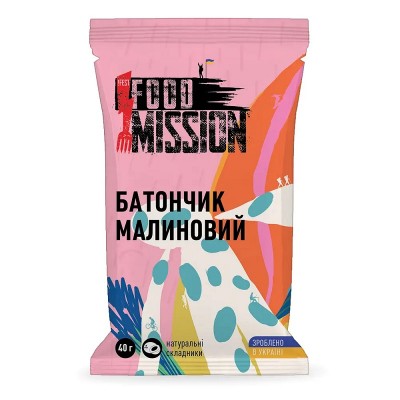 Батончик малиновий Food Mission - фото 29539