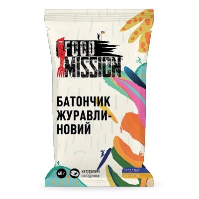 Батончик журавлиново-вишневий Food Mission - фото 29538
