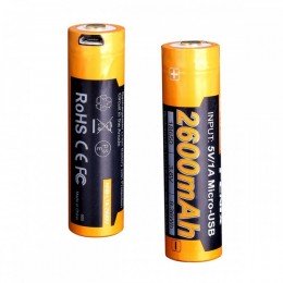 Аккумулятор Fenix 18650 2600 mAh micro usb