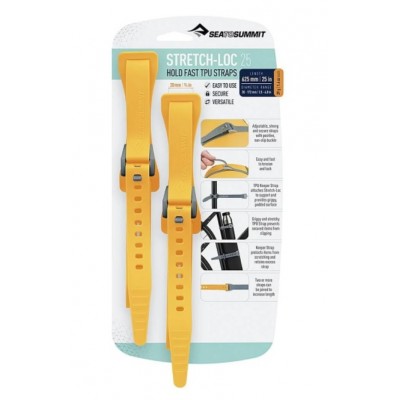 Набір стяжок Sea to Summit 25 20mm x 625mm 2 Pack yellow - фото 32140