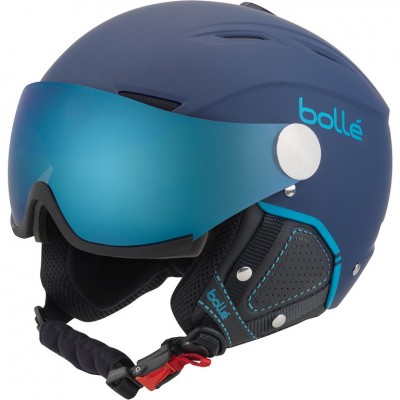 Шлем горнолыжный Bolle Backline Visor premium soft navy & cyan - фото 14241