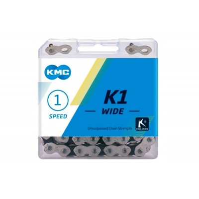Ланцюг KMC K1-Wide sillver/black 110 ланок + замок - фото 25778
